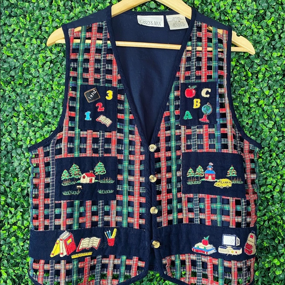 Back to school vintage vest for teachers! - Picture 3 of 5